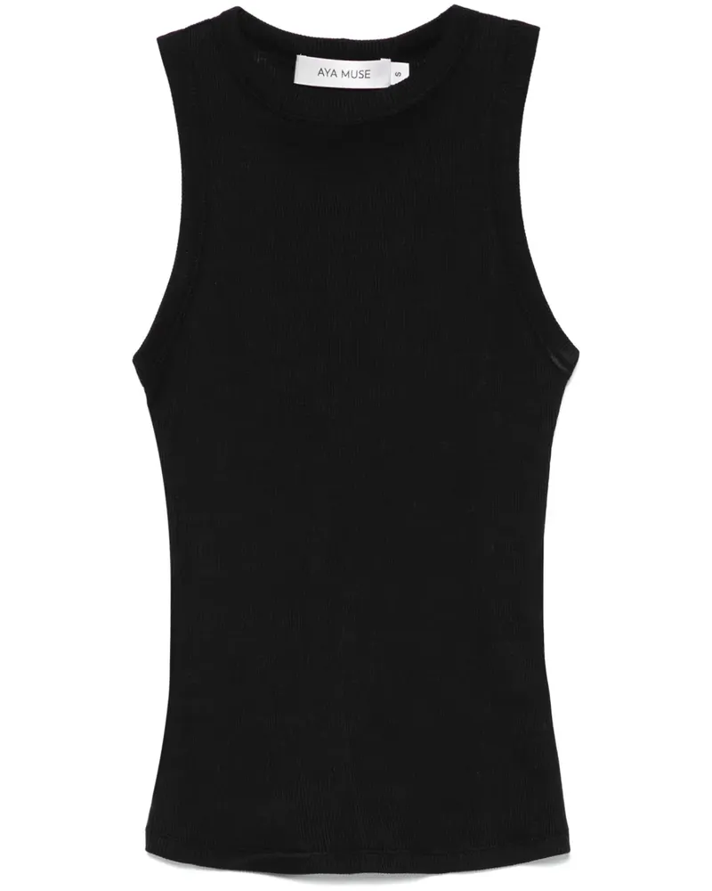 Aya Muse Geripptes Tanktop - Schwarz Schwarz