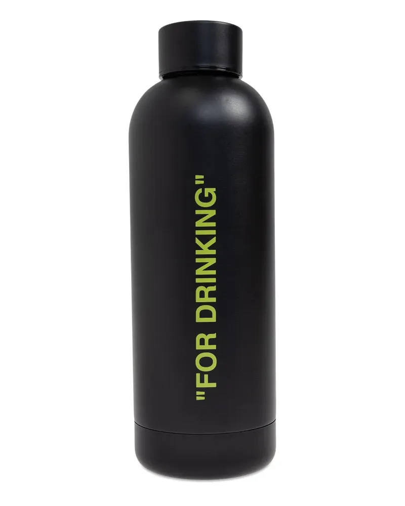 OFF-WHITE Wasserflasche mit Logo-Print (500ml) - Schwarz Schwarz