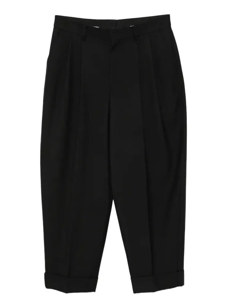JUUN.J pleated turn-up trousers - Schwarz Schwarz