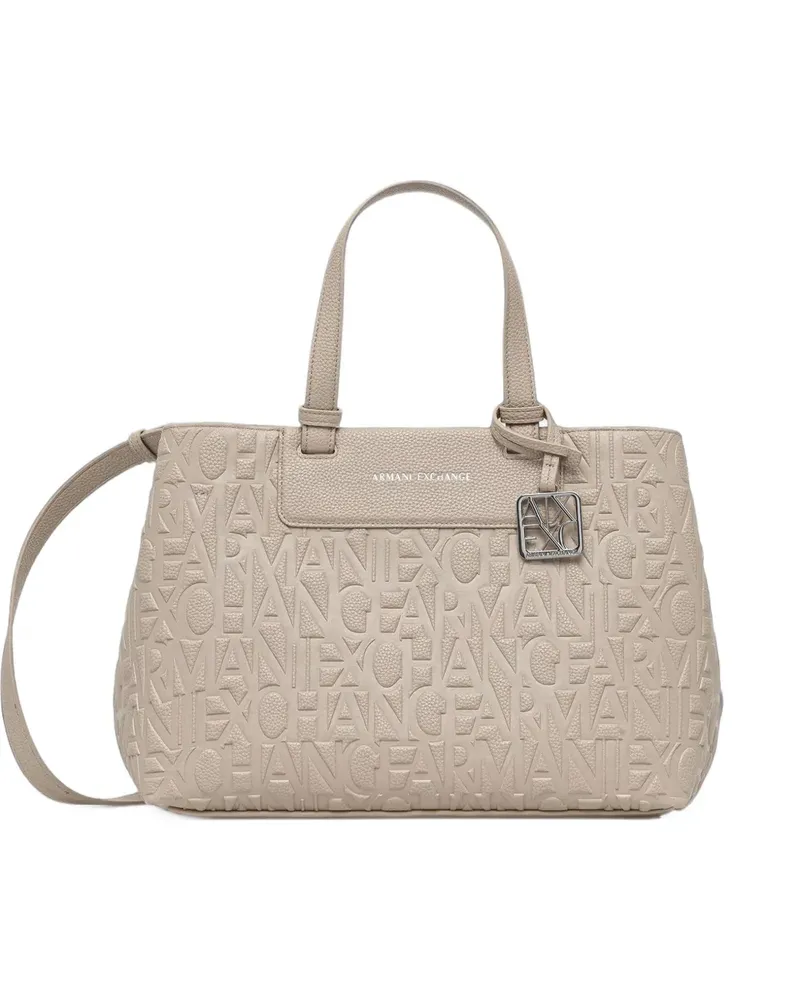 Armani Exchange Shopper mit Logo-Prägung - Weiß Weiß