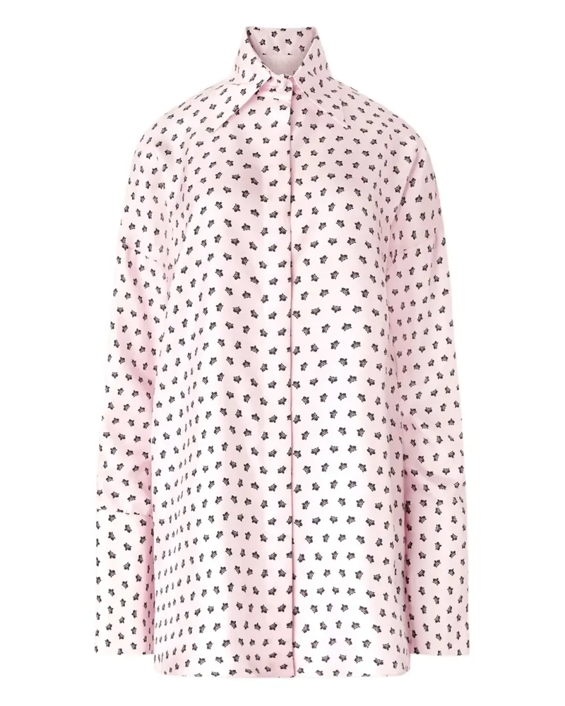 Genny Seidenhemd mit Blumen-Print - Rosa Rosa