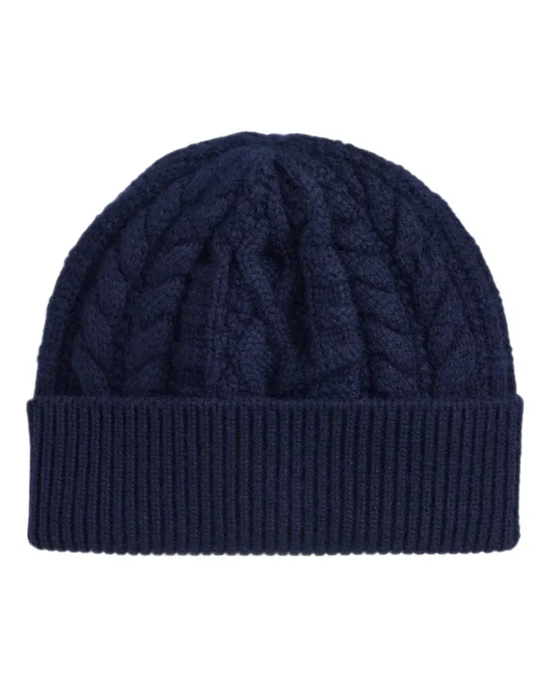 Ralph Lauren Kaschmirbeanie mit Zopfmuster - Blau Blau