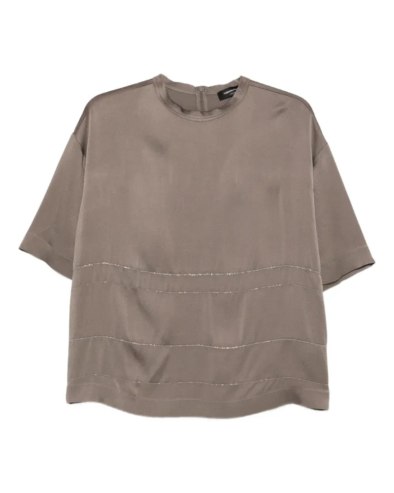 Fabiana Filippi Monili-trim short-sleeve top - Braun Braun