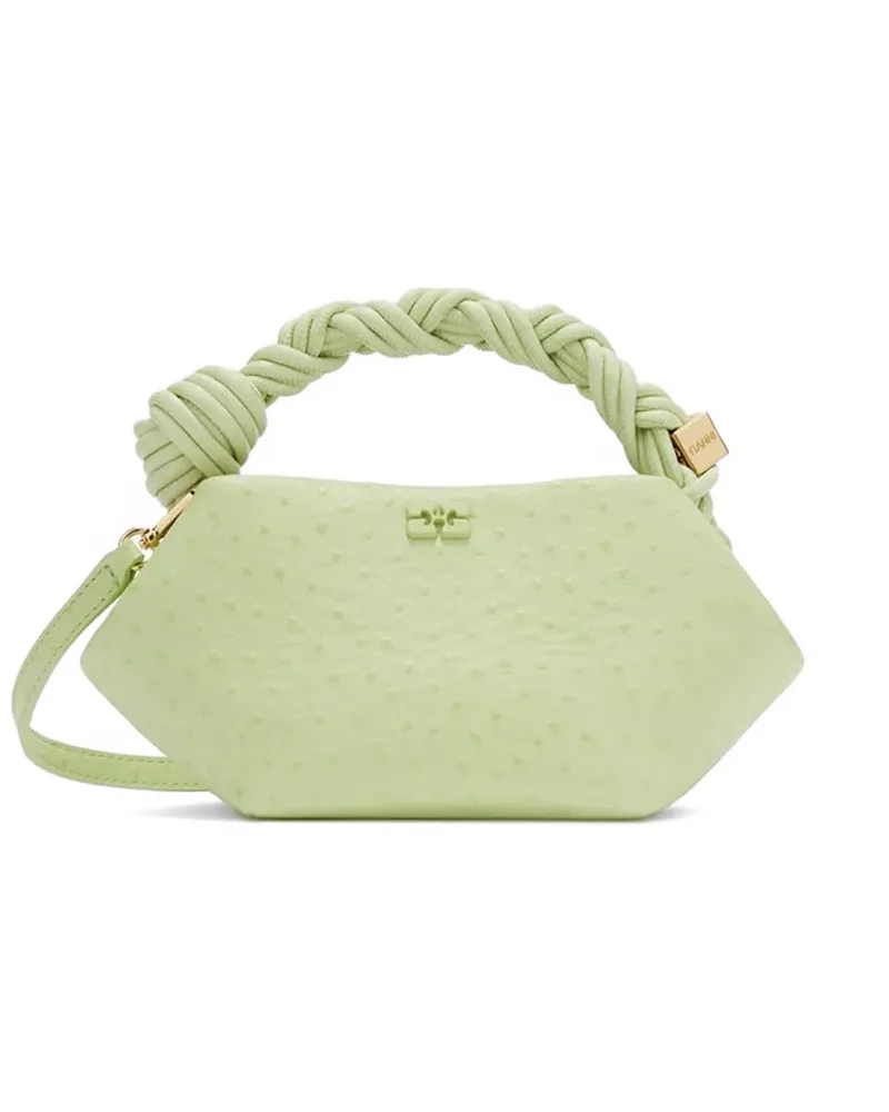 Ganni Bou ostrich-effect tote bag - Grün Grün