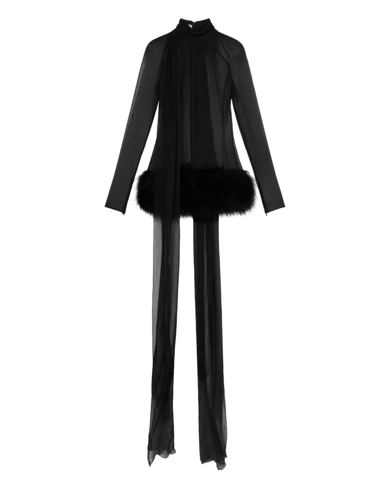 Blumarine Minikleid mit Overlay - Schwarz Schwarz