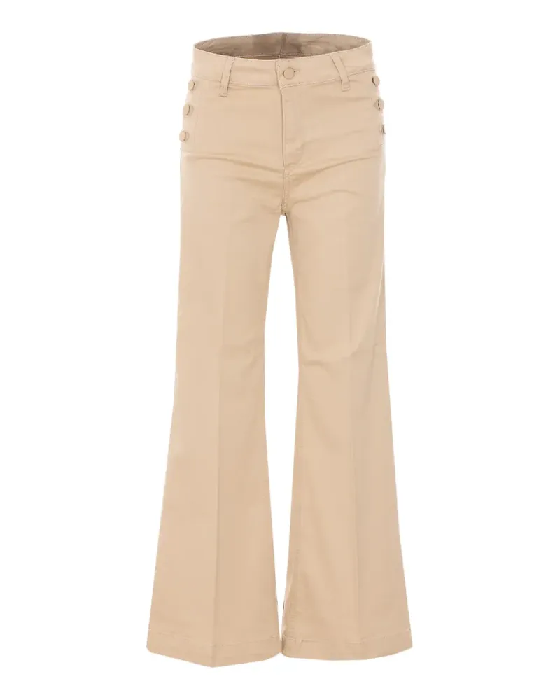 Liu Jo logo button flared jeans - Nude Nude