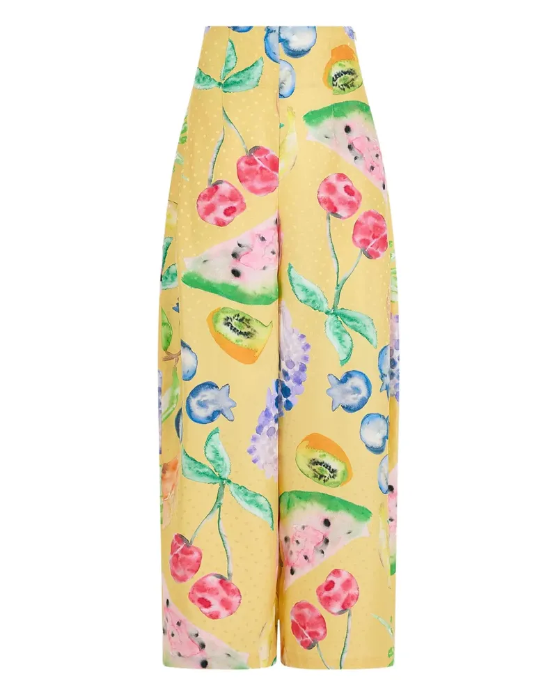 Rosie Assoulin Hose mit Früchte-Print - Gelb Gelb
