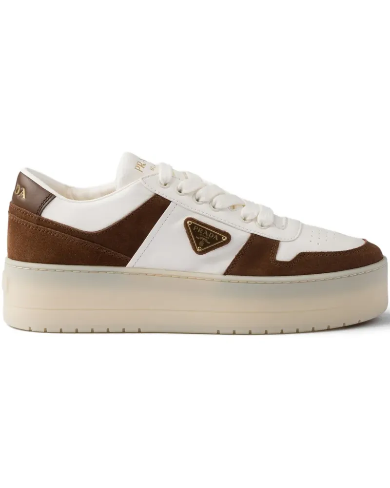 Prada Downtown Bold Plateau-Sneakers mit Triangel-Logo - Braun Braun