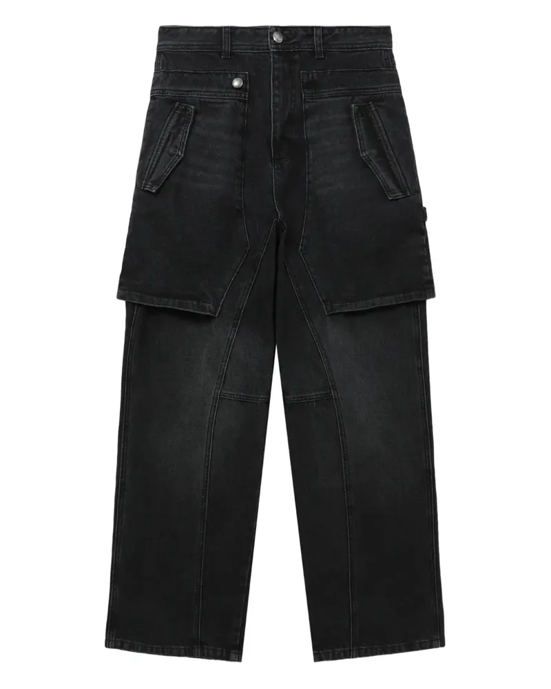 Andersson Bell Jeans mit Kontrasteinsätzen - Schwarz Schwarz