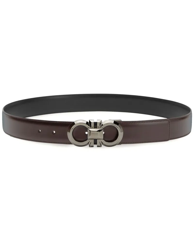 Ferragamo Wendbarer Gürtel mit Logo-Gravur - Schwarz Schwarz