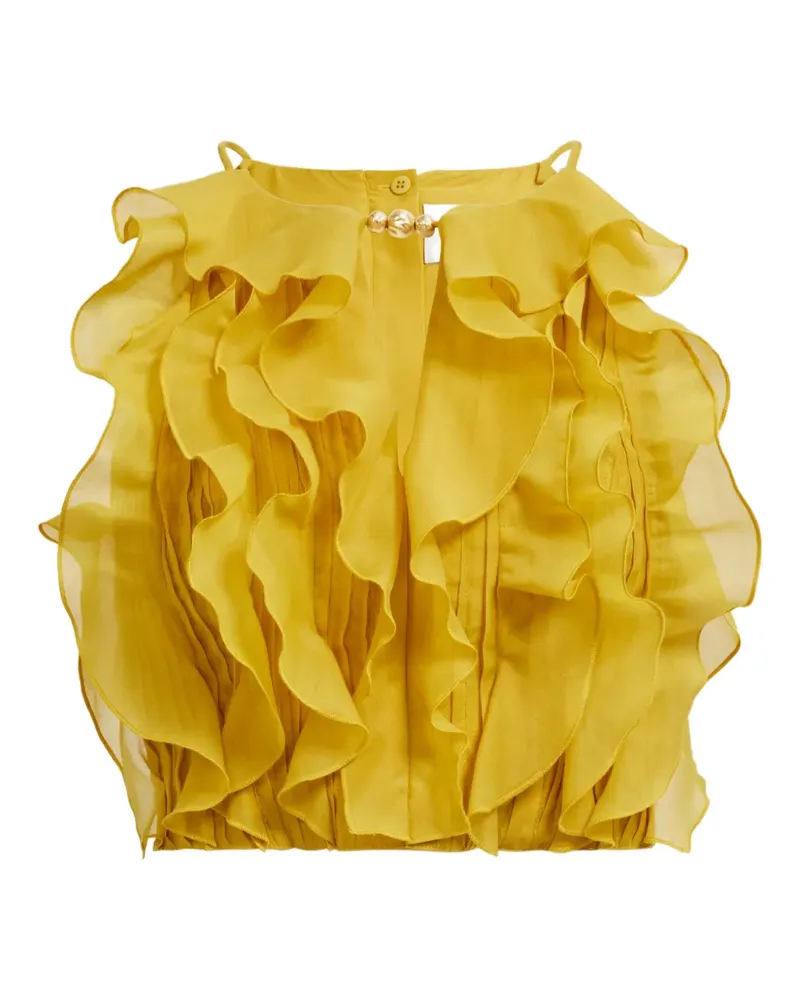 Aje. Gerüschtes Cleo Top - Gelb Gelb