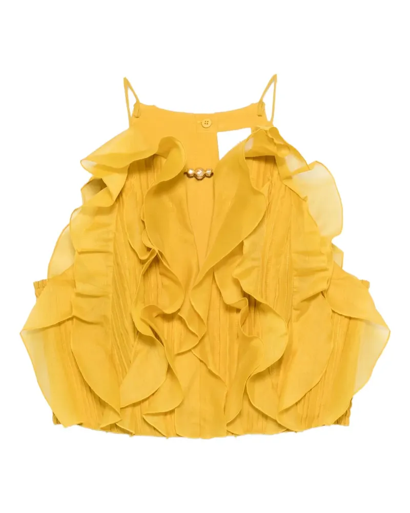 Aje. Gerüschtes Cleo Top - Gelb Gelb