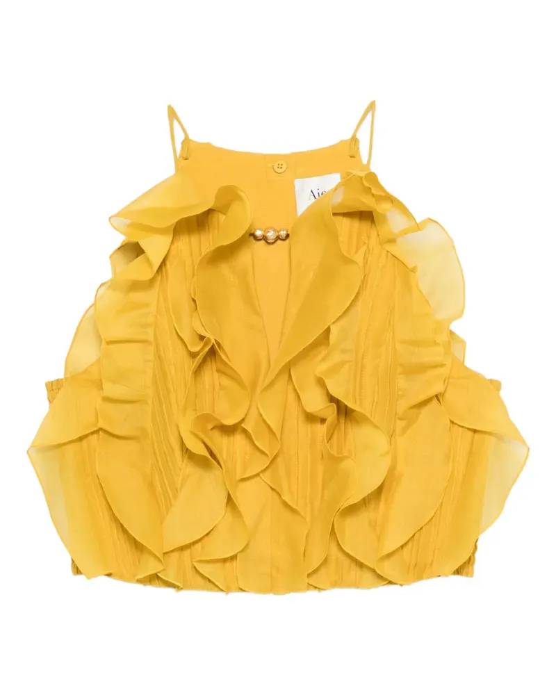 Aje. Gerüschtes Cleo Top - Gelb Gelb