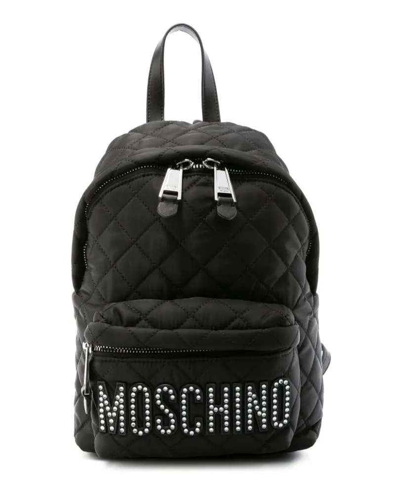 Moschino Rucksack mit Logo-Applikation Schwarz