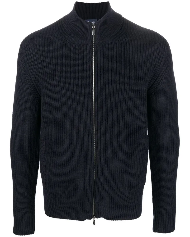 Drumohr  Cardigan aus Merinowolle mit Reißverschluss - Blau Blau
