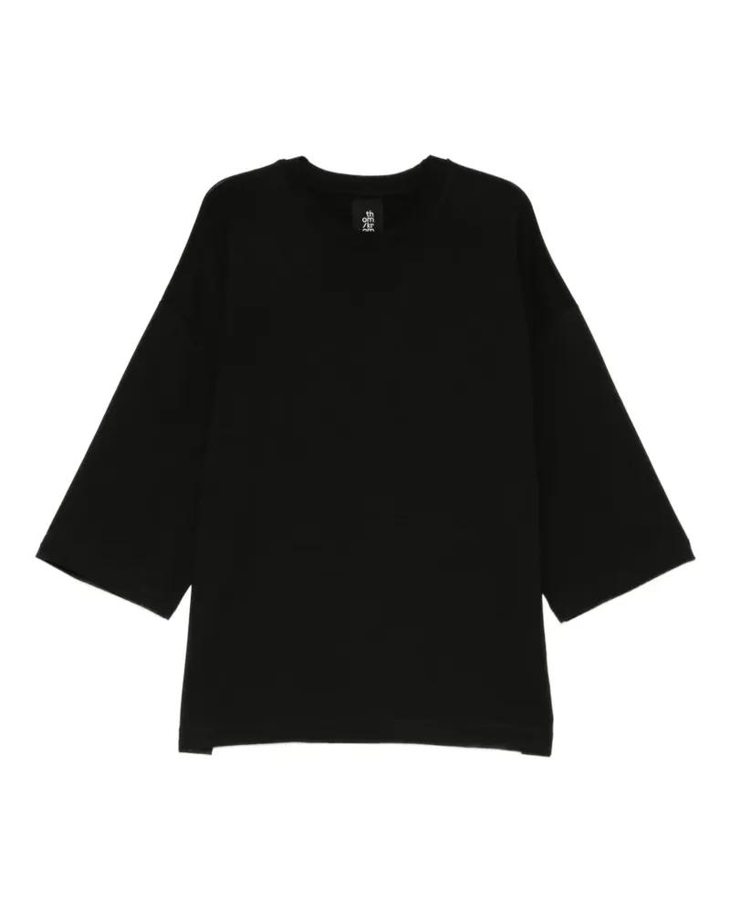 THOM KROM T-Shirt mit überschnittener Schulter - Schwarz Schwarz