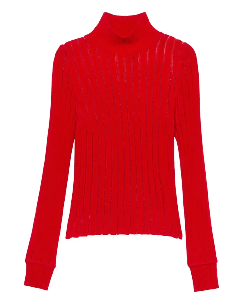 Blumarine Gerippter Pullover mit Stehkragen - Rot Rot