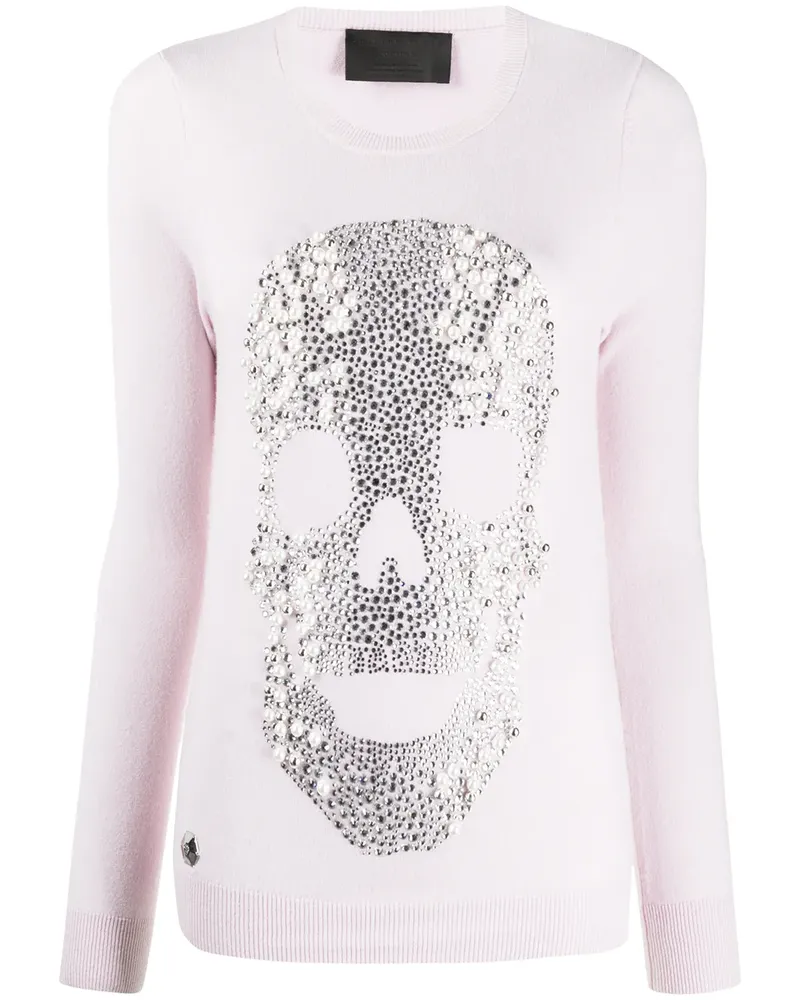 Philipp Plein Pullover mit Totenkopf - Rosa Rosa