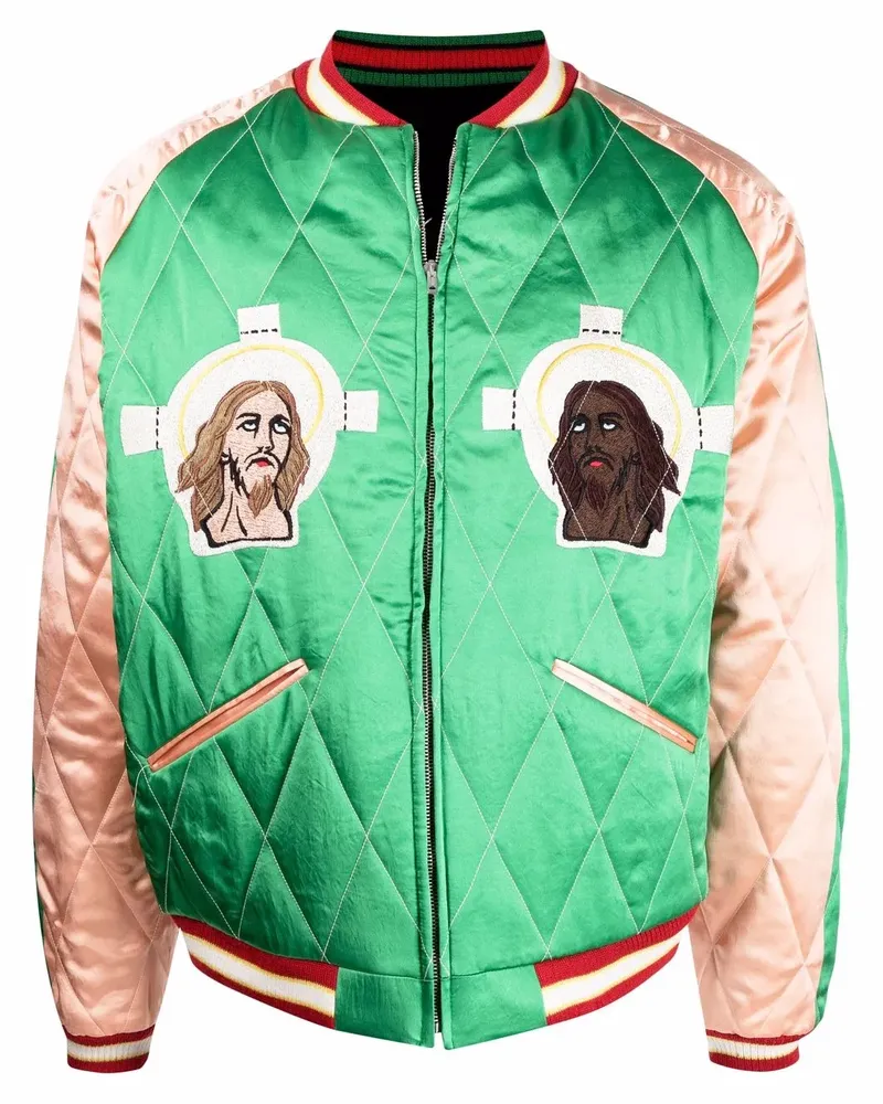 SAINT MXXXXXX Bomberjacke mit Slogan-Stickerei - Grün Grün