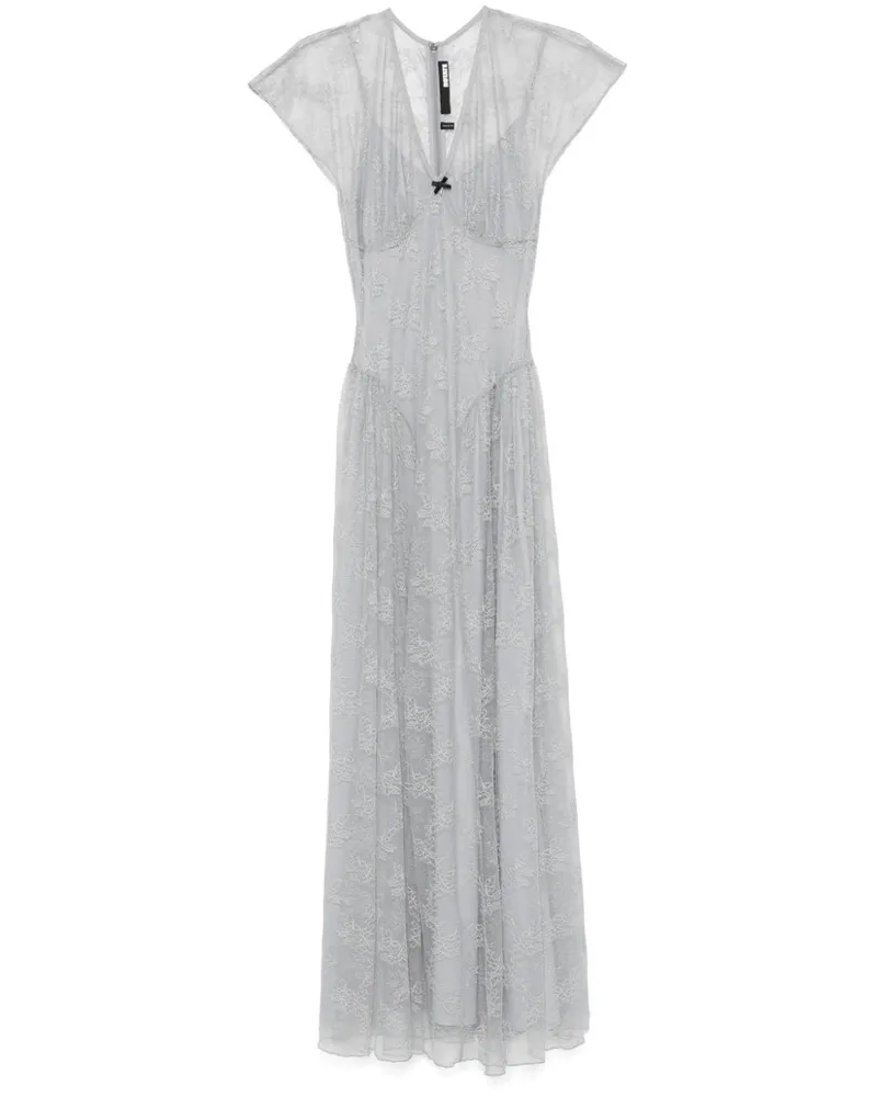 ROTATE Birger Christensen Spitzen-Maxikleid mit V-Ausschnitt - Grau Grau