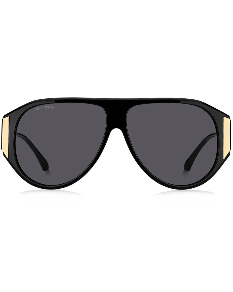 Etro Tailoring Sonnenbrille mit Oversized-Gestell - Schwarz Schwarz