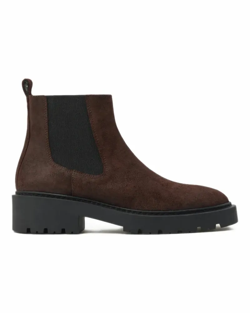 BIMBA Y LOLA Schokoladenfarbene Stiefel aus Leder - Braun Braun
