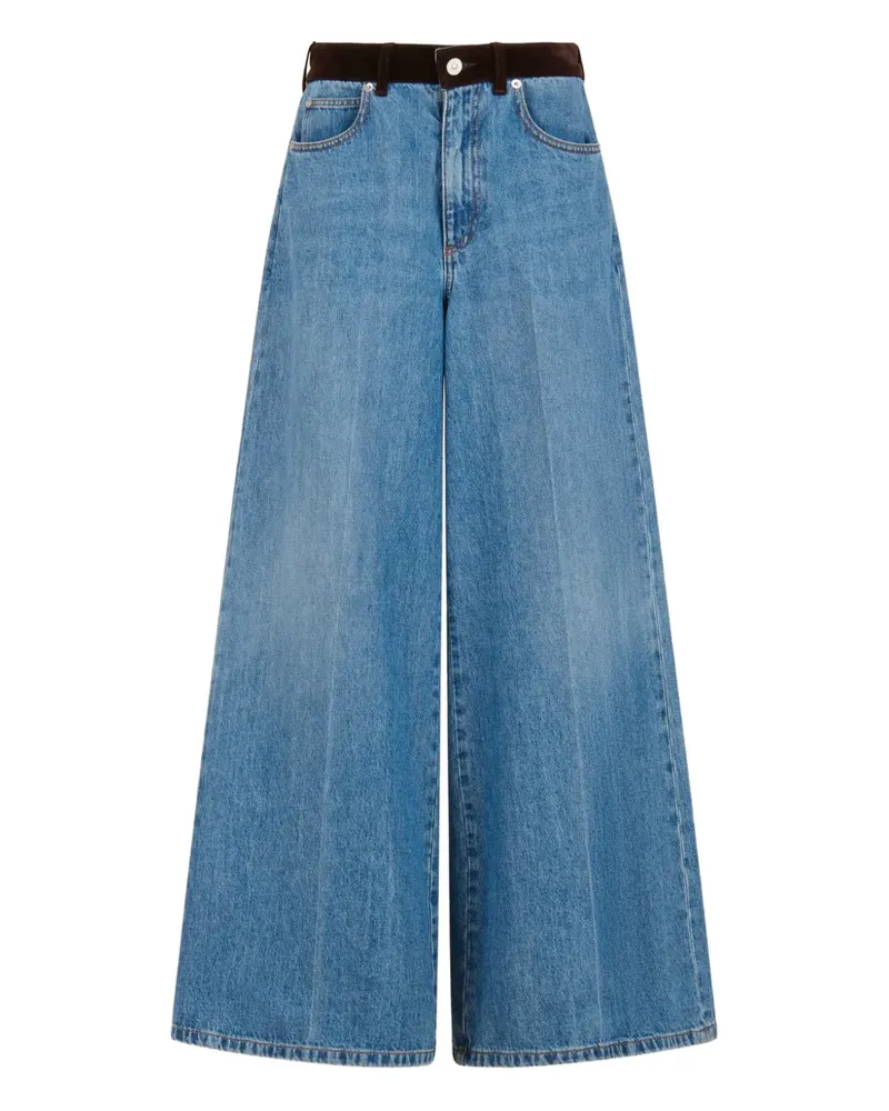 Marni Jeans mit Tulpen-Patch - Blau Blau