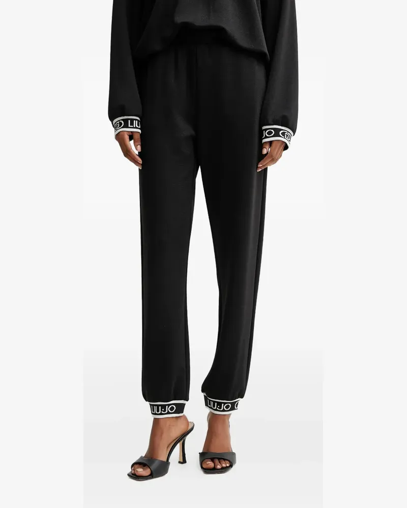 Liu Jo logo-trim trousers - Schwarz Schwarz