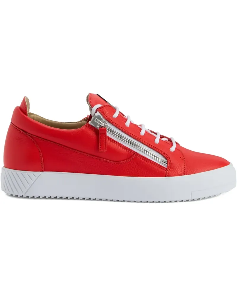 Giuseppe Zanotti Low-Top-Sneakers mit Reißverschlussdetail - Rot Rot