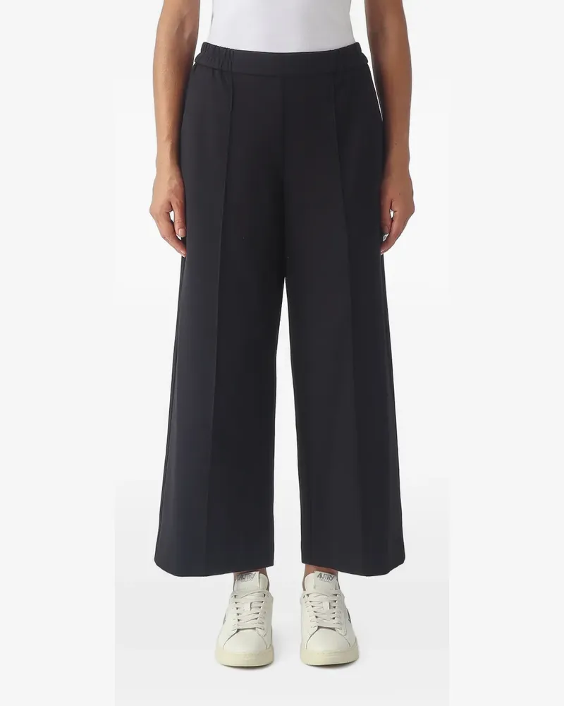 MEIMEIJ elasticated-waistband pressed-crease trousers - Schwarz Schwarz