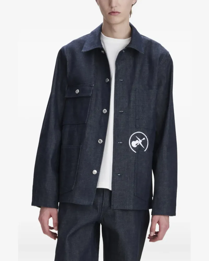 A.P.C. Hemdjacke mit Brusttasche - Blau Blau