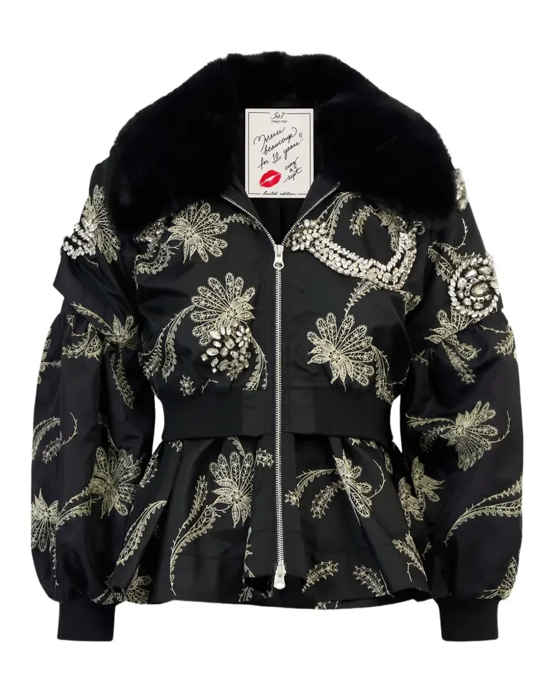 Cinq à Sept Armelle Jacke mit Paisley-Stickerei - Schwarz Schwarz
