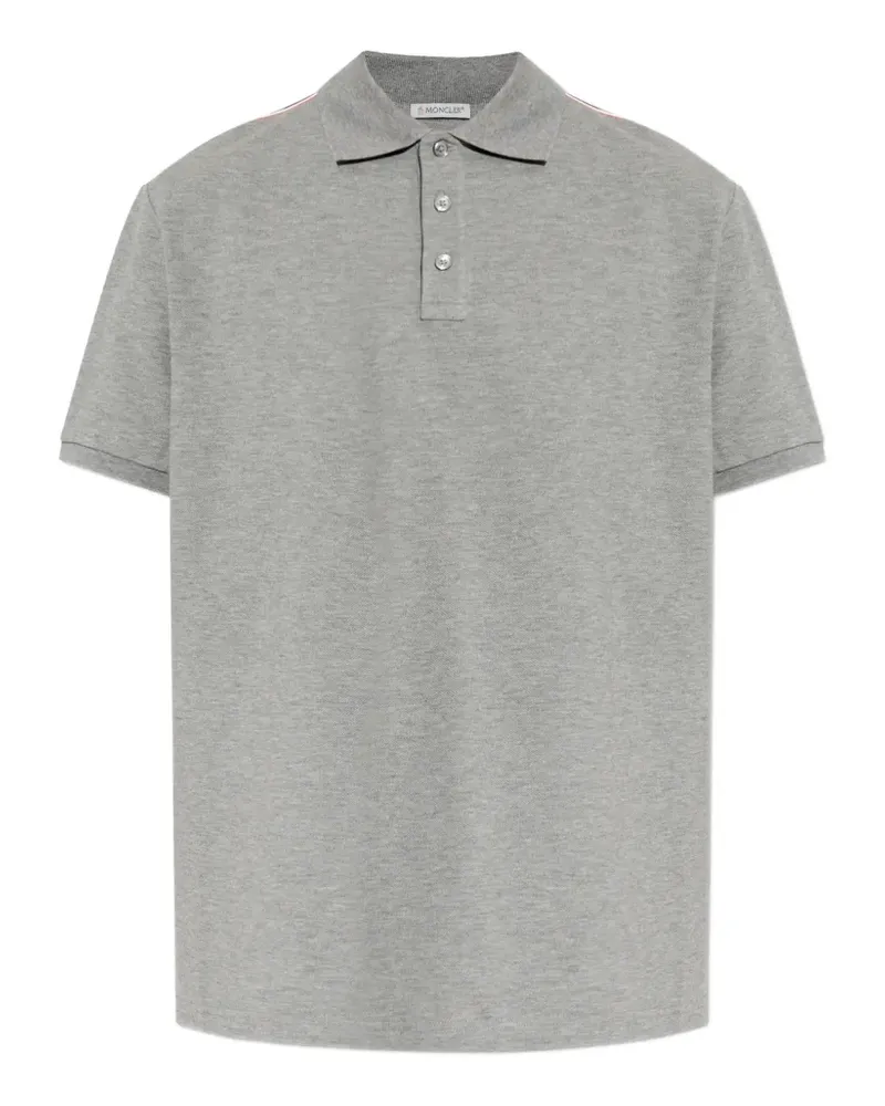 Moncler shoulder stripe polo shirt - Grau Grau