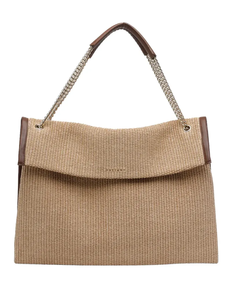 Orciani large Venus Soft leather-trim shoulder bag - Nude Nude