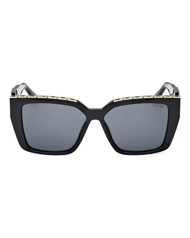 Guess logo-plaque square-frame sunglasses - Schwarz Schwarz