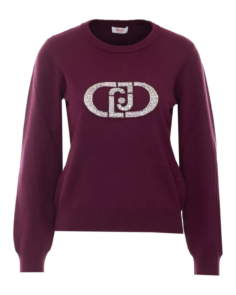 Liu Jo Pullover mit Monogramm-Logo - Violett Violett