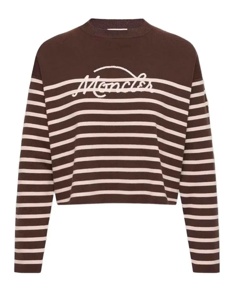 Moncler striped logo-embroidered sweater - Braun Braun