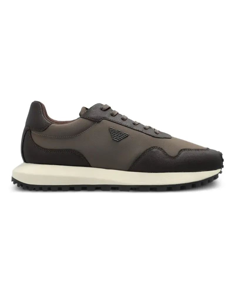 Emporio Armani Sneakers mit Logo-Schild - Braun Braun