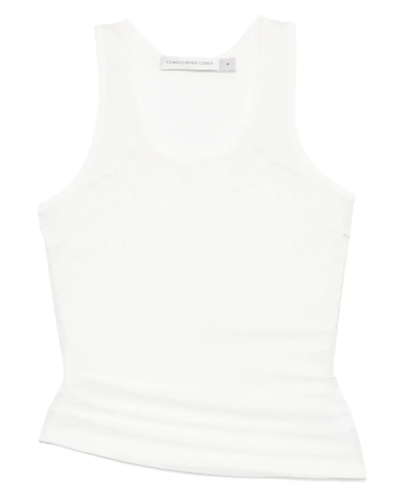 Christopher Esber Geripptes Tanktop mit Spitze - Weiß Weiß