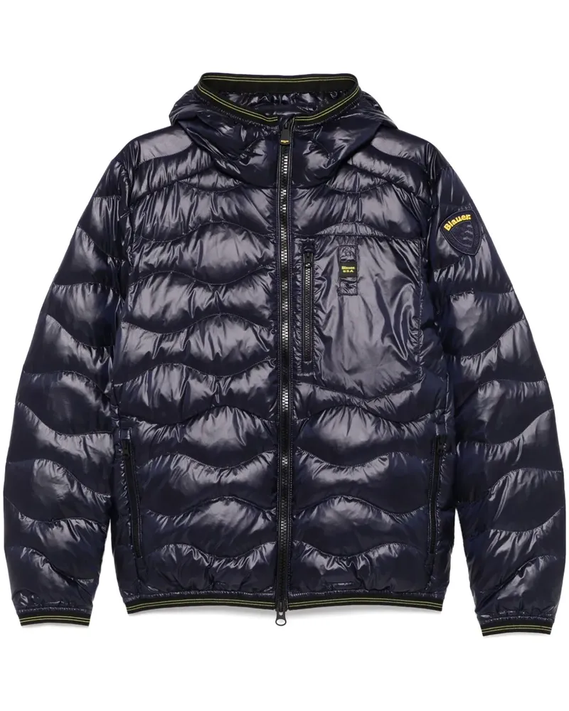Blauer Gesteppte Daunenjacke Blau