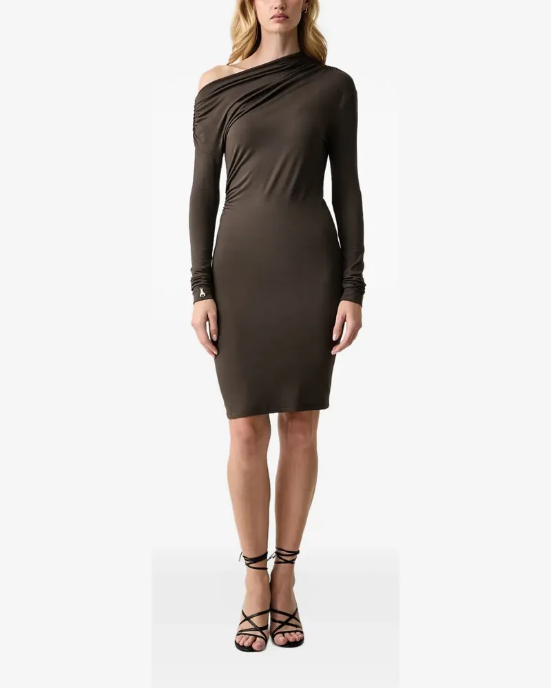 Patrizia Pepe one-shoulder draped midi dress - Braun Braun