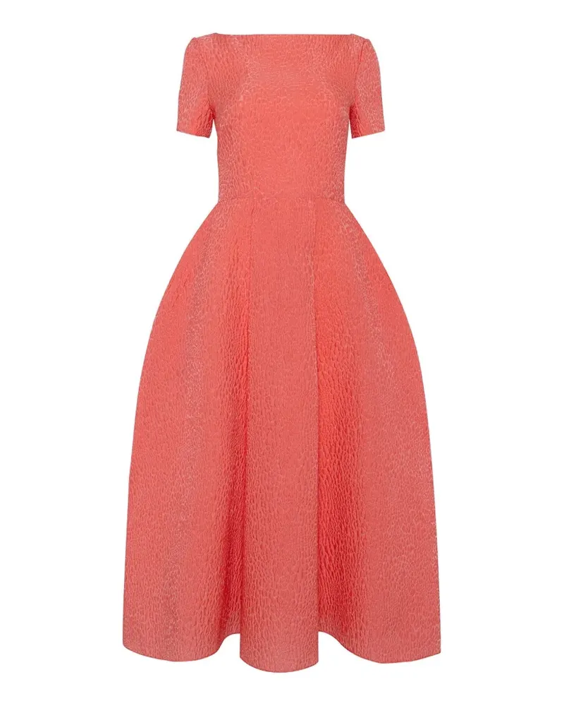 Roksanda Ilincic Vaela textured-finish midi dress - Orange Orange