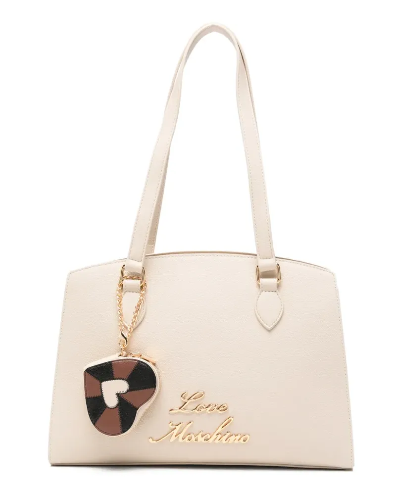 Moschino heart-charm tote bag - Nude Nude
