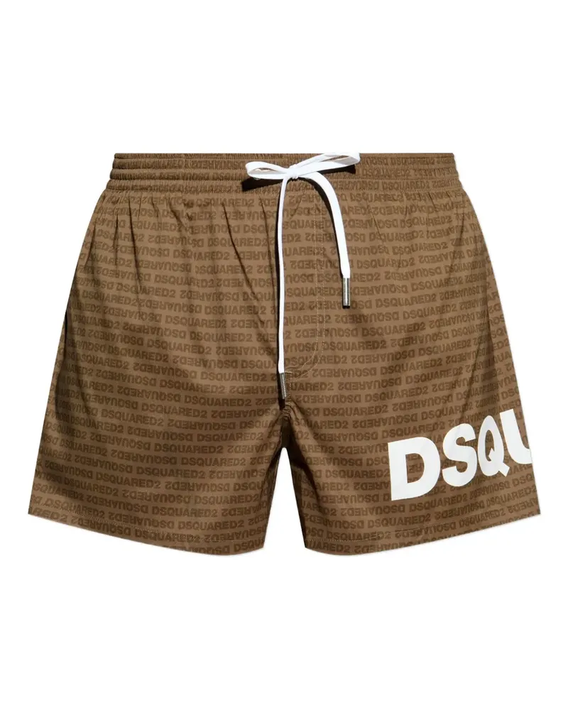 Dsquared2 Badeshorts mit Logo-Print - Braun Braun