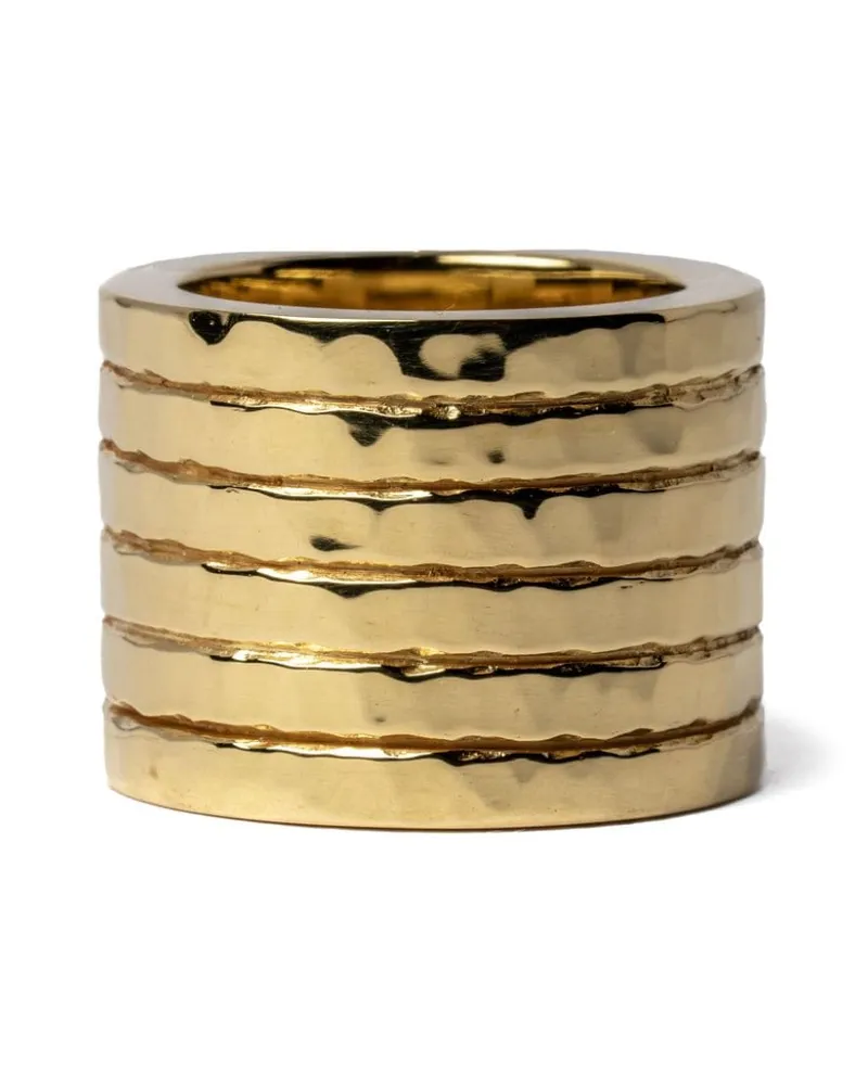 Parts Of Four Gehämmerter Plane Ring - Gold Gold