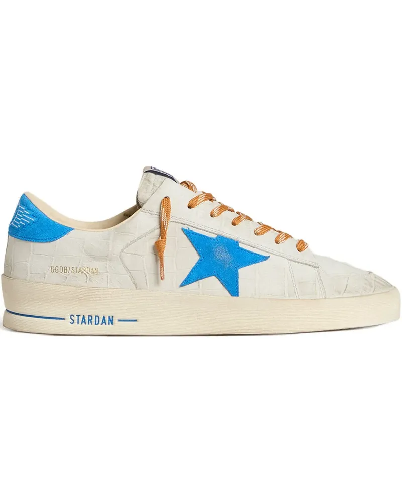 Golden Goose Stardan Sneakers mit Kroko-Optik - Weiß Weiß