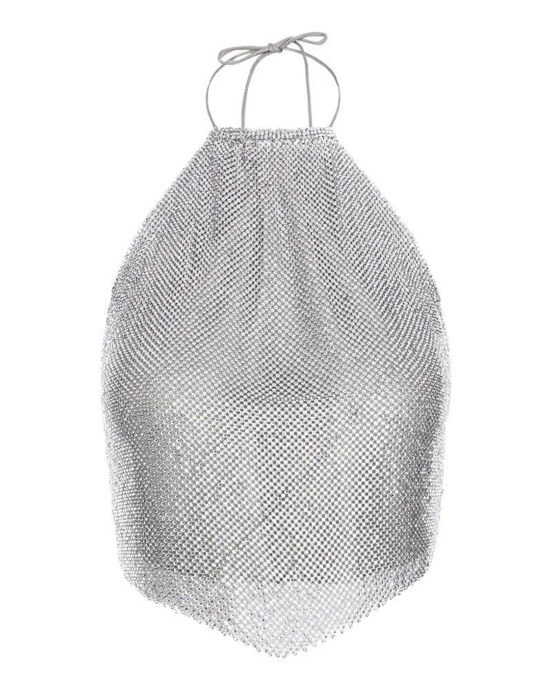 MANURÍ Paper Rock Neckholder-Top - Silber Silber
