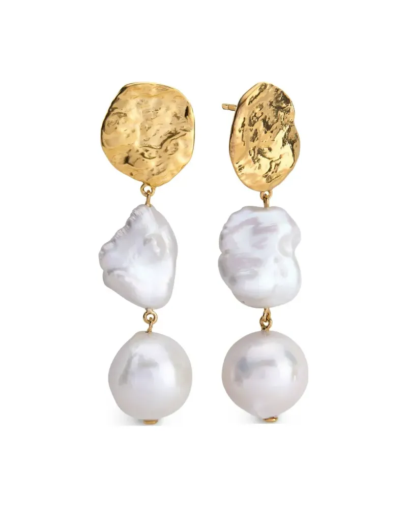 Monica Vinader Capri Perlenohrringe aus Gold-Vermeil Gold