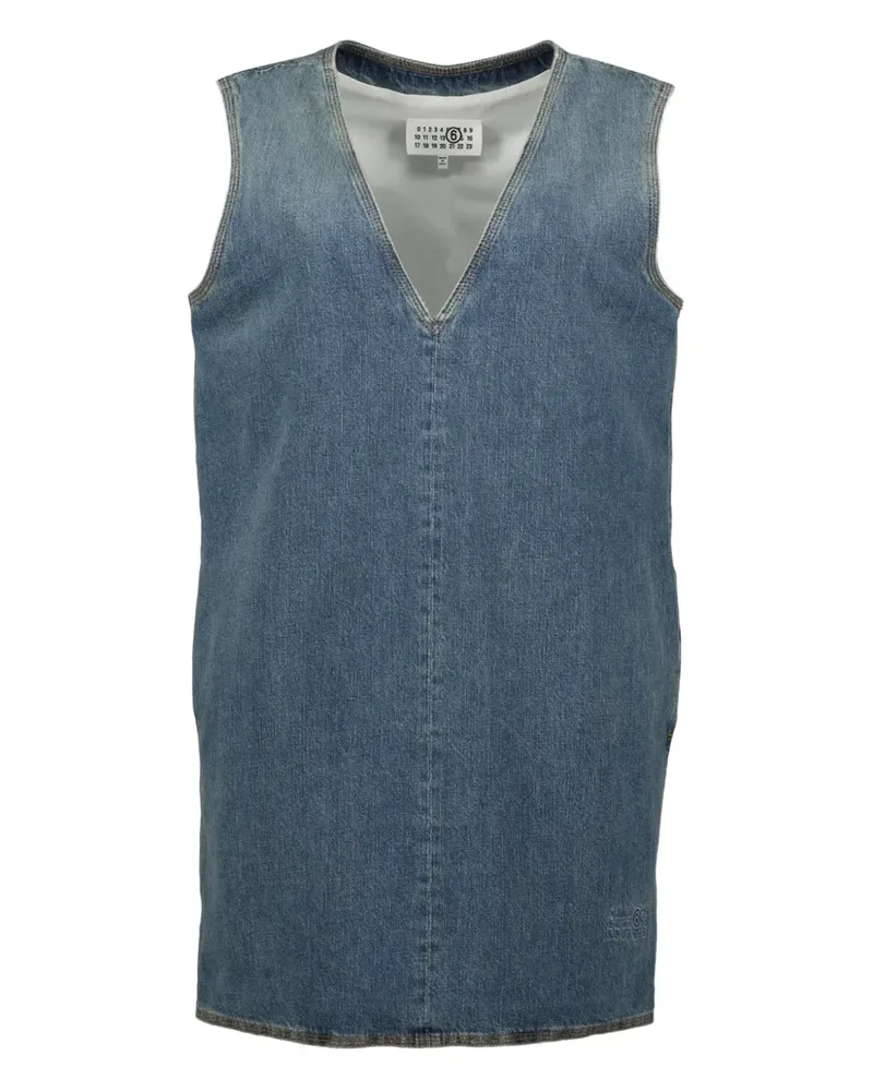 Maison Margiela Jeans-Minikleid mit V-Ausschnitt - Blau Blau