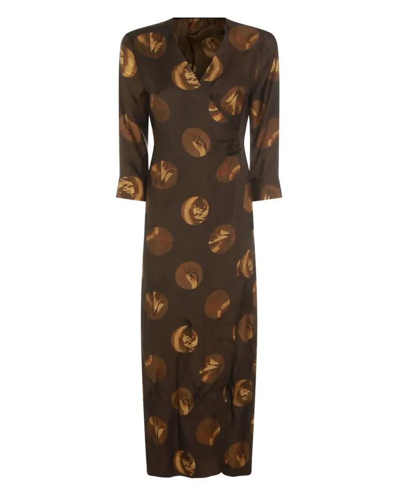 Uma Wang wrap printed dress - Braun Braun